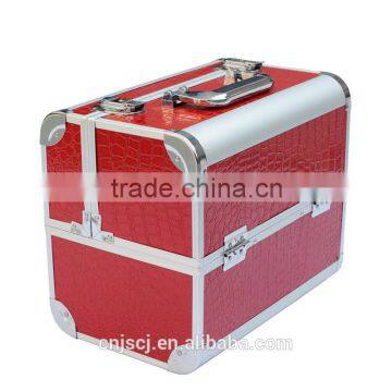 export red huge storage beauty colorful aluminum personalized makeup case,comestic case , aluminum makeup case