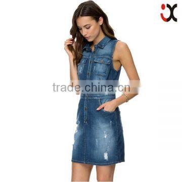 2015 jean denim woman dress designer ladies straight dress JXQ971