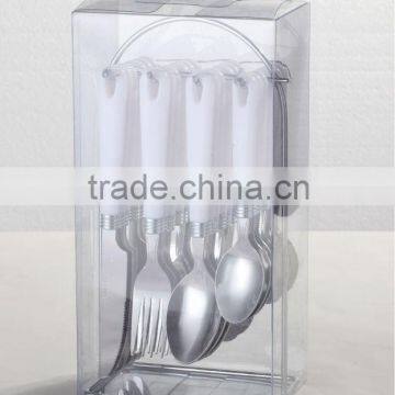 Stainless Steel Plastic Cutlery Set With Box Packing