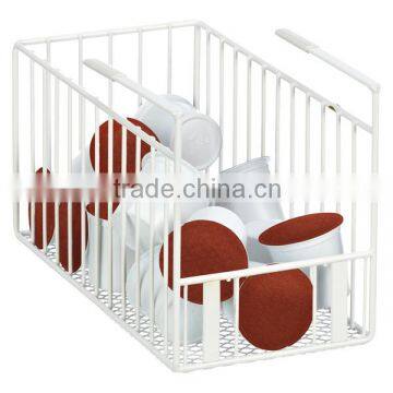 White Wire Under Shelf K cup Storage Basket