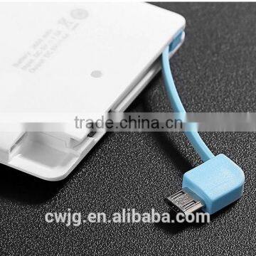 Wholesale mini power bank charger, Slim Power Banks,Ultra Thin 6.6mm 2500 mAh Credit Card Power Bank