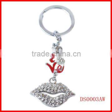 Hot Lips jeweled rhinestone keychains