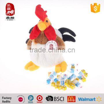 Hot Sale Plush Stuffed Toy Rooster shaped Candy Bag Toys