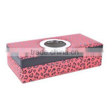 2014 new style leather tissue box,decorate red tissue box