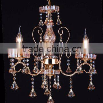 WD-1840-3/5/8 LED Elegant Cognac Color K9 Grade A Crystal Candle Chandelier