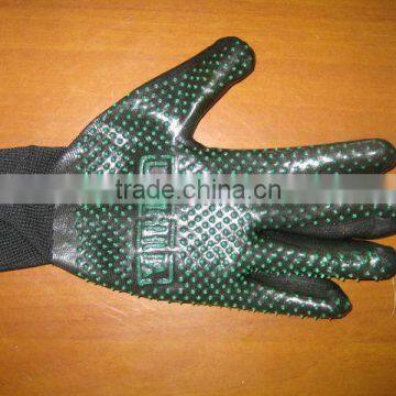 work glove with pvc dot nitrile coated nylon work glove