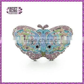 butterfly animal face stone clutch keychain mini purse (8636A-SB)