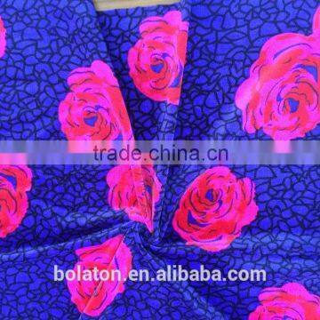 Red Rose on Dark Purple Printed Anti-pilling Velvet Fabric for Women Garments