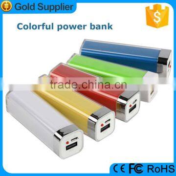 FCC CE ROHS Approved universal 2600mah lipstick ROHS power bank with custom logo and package