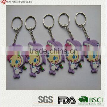 Dolphin girl 3d rubber keychain