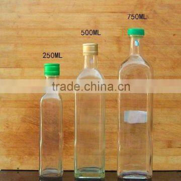 Hot selling glass bottles Olive Oil glass Bottle 250ml with inset cap