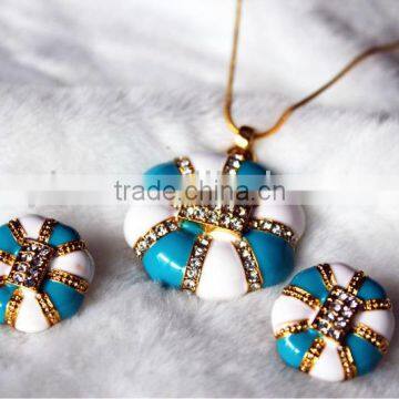 New design turquosie rhinestone fashion jewelry sets