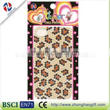 chic-printing shape crystal strass cell phone sticker