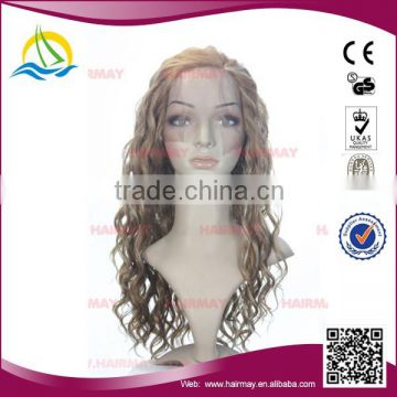 Cheap fiber full lace afro short kinky curly synthetic wigs wholesale