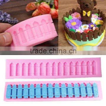 3D Fence Silicone Fondant Cake Decoration Mold Sugarcraft Baking Mould