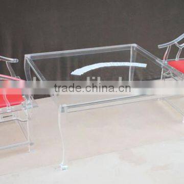 eco-friendly 100%virgin material morden design acrylic table with chair wholesale