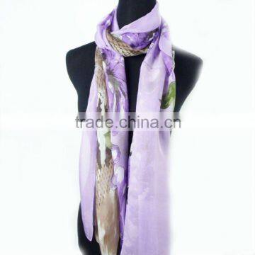 Fashion pretty 100% raw silk scarves for ladies