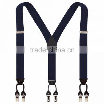 Custom matal 6 clips adjustable elastic suspender for men