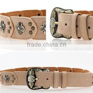 handcraft genuine leather belt with studs