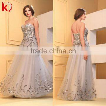 2015 Sexy Fashion Graceful Off Shoulder Handmade Crystal Beads Evening Dress Seksi Uzun Abiye