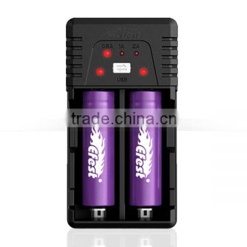 Fast shipping Efest BIO V2 2 Bay 18650 Battery Charger Double USB power out Efest BIO Intelligent 2 amp Charger