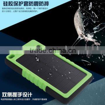 Water proof solar power power bank 8000mah with Hanging hole and super led light