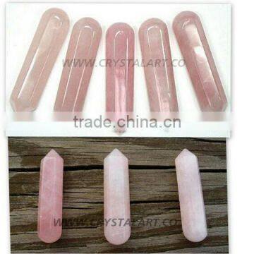 Rose Quartz Faceted Massage Wands