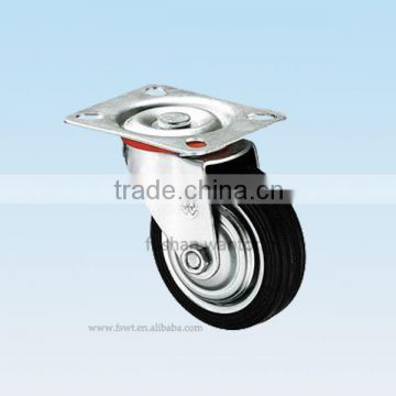 Top Plate All Size Black Rubber Industrial Caster Wheel