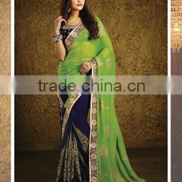 Liril Green Chiffon Saree