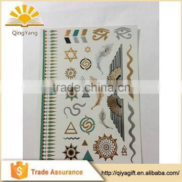 Temporary gold metal flash body sticker tattoo