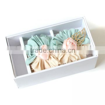 MYLOVE high quality pink blue chiffon flower barrette for holiday