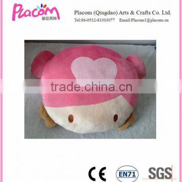 Plush Stuffed Girl-Face Cushion