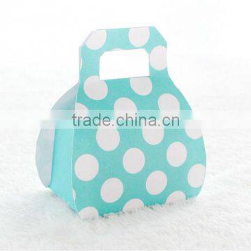 Dots White on Robin Egg Blue Purse Box