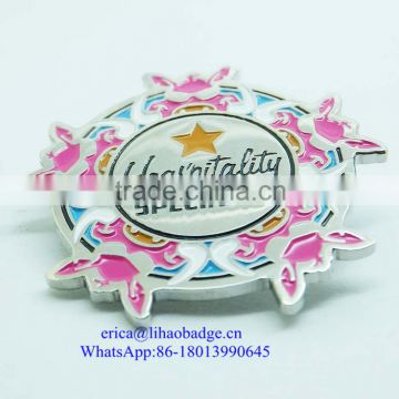 2016 hot-sale pin badge customized pin people and number metal badge