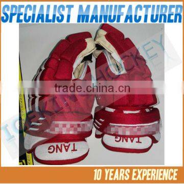 High Durability Nylon Protection Hockey Gloves/Color Custom Ice Hockey Gloves