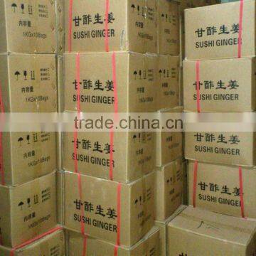 10kg carton packing sushi ginger from china