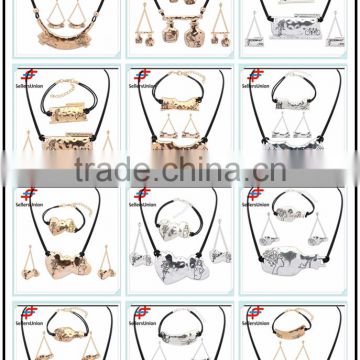 No.1 yiwu exporting commission agent wanted long chain necklace/earrings/bracelet set as garment accessories