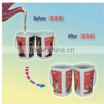 ceramic color changing mug for heat transfer,wholesale logo ceramic mugs.