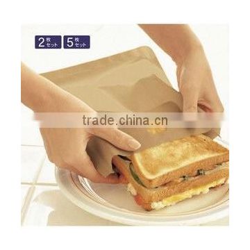 PTFE fiberglass fabric reusable heat resistant sandwich pocket microwave roasting bag oven bags