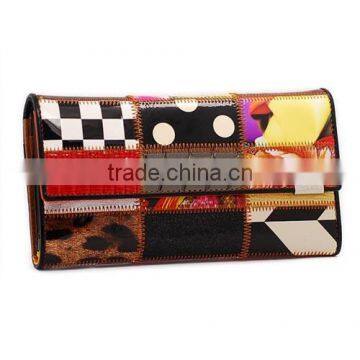 2014 Ladies Women Fashion Ladies Creative Genuine Leather Original Leather Joint Long Wallet/Purse (BHW003)