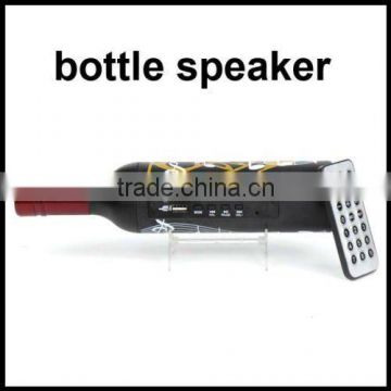 Mini Wine Bottle Card Speaker FM MP3 Player Remote