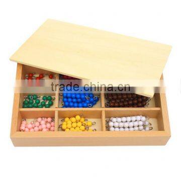 High Quality Wooden Montessori Mathematics Toy Checker Board Colorful Beads photo-4