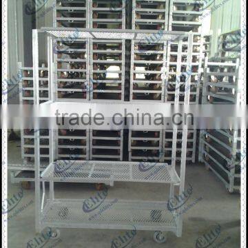 Expanded Metal Lath Nursery Plant and Grow Seedling Flower Trolley Cart photo-2