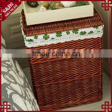 S&D Poly Storage Artificial Rattan Laundry Basket Rectangular Rattan Weaving Storage Basket photo-4