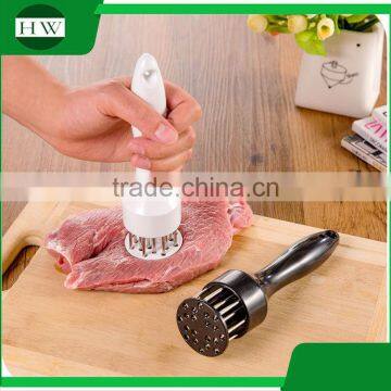 Kitchen accessories tool long handle manual hanging plastic stainless steel meat needle hammer tenderizer