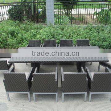 Luxury Garden Furniture Wicker Aluminum Rattan Dining Table and Chair(CF935) photo-2