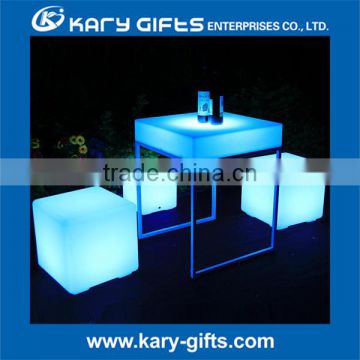 Light Up Party Events Coffee High Table PE Plastic LED Coffee Table