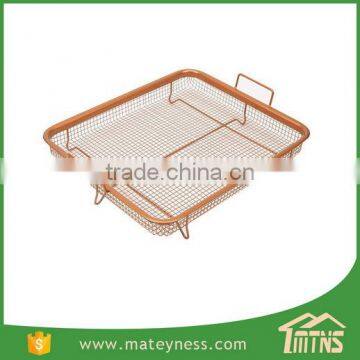 Air Fry Pan Set Gotham Steel Crispy Tray Copper Crisper photo-3