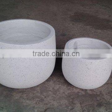 White terrazzo lightweight pots-Concrete garden pots-Terrazzo flower planters