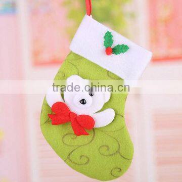 China Factory Handmade Finished Set of 4 Reindeer Bear Snowman Santa Claus Fabric Sock Kit Wool Felt Stocking Christmas Hanger photo-2